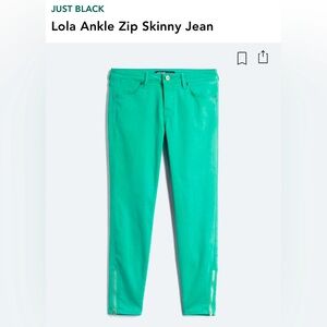 EUC Just Black Mint Denim Jeans with zipper ankle Size 28P ⭐️